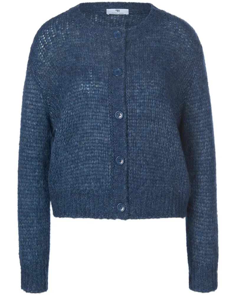 Peter Hahn Strickjacke überschnittener Schulter  blau Blau