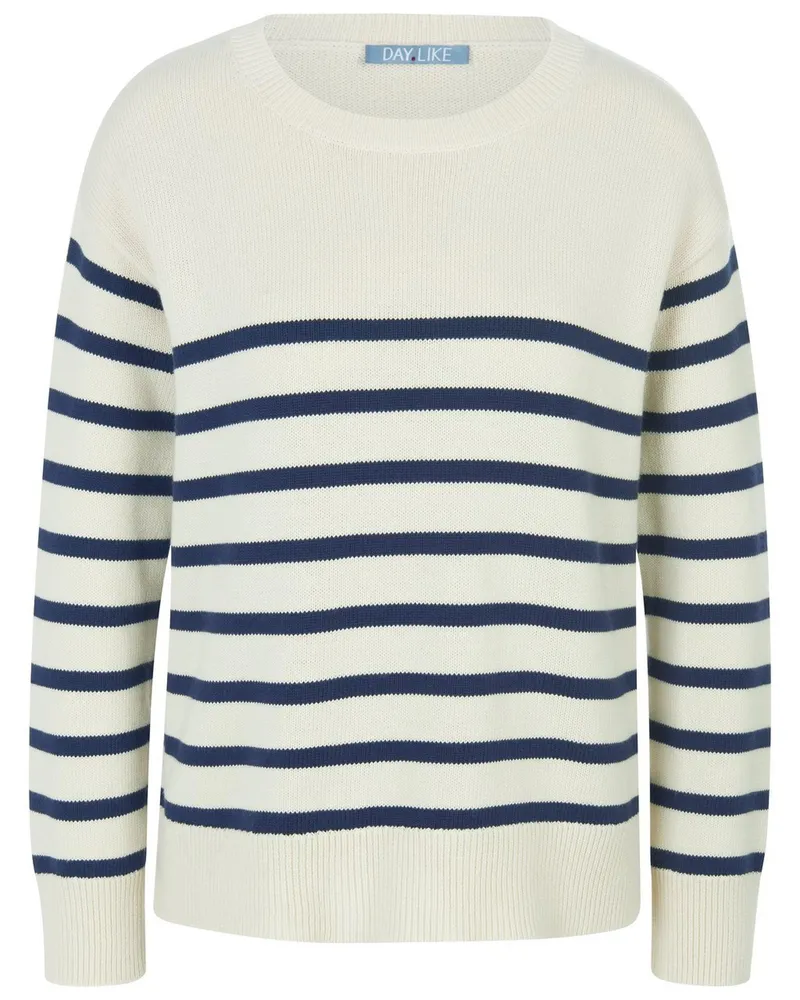 DAY.LIKE Rundhals-Pullover  weiss Weiss