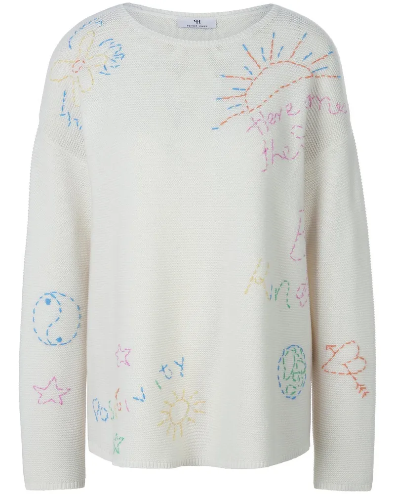 Peter Hahn Rundhals-Pullover  weiss Weiss