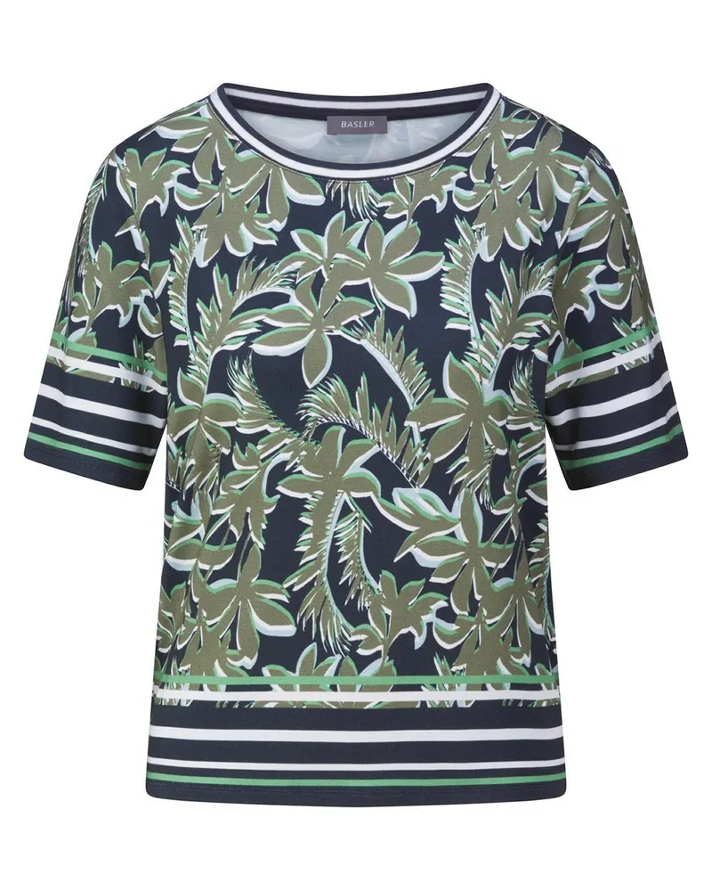 Basler Rundhals-Shirt  blau Blau