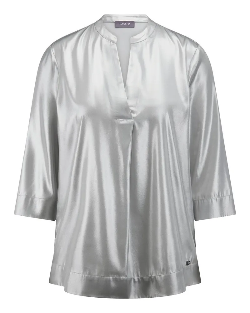 Basler Stehkragen-Bluse  silber Silber