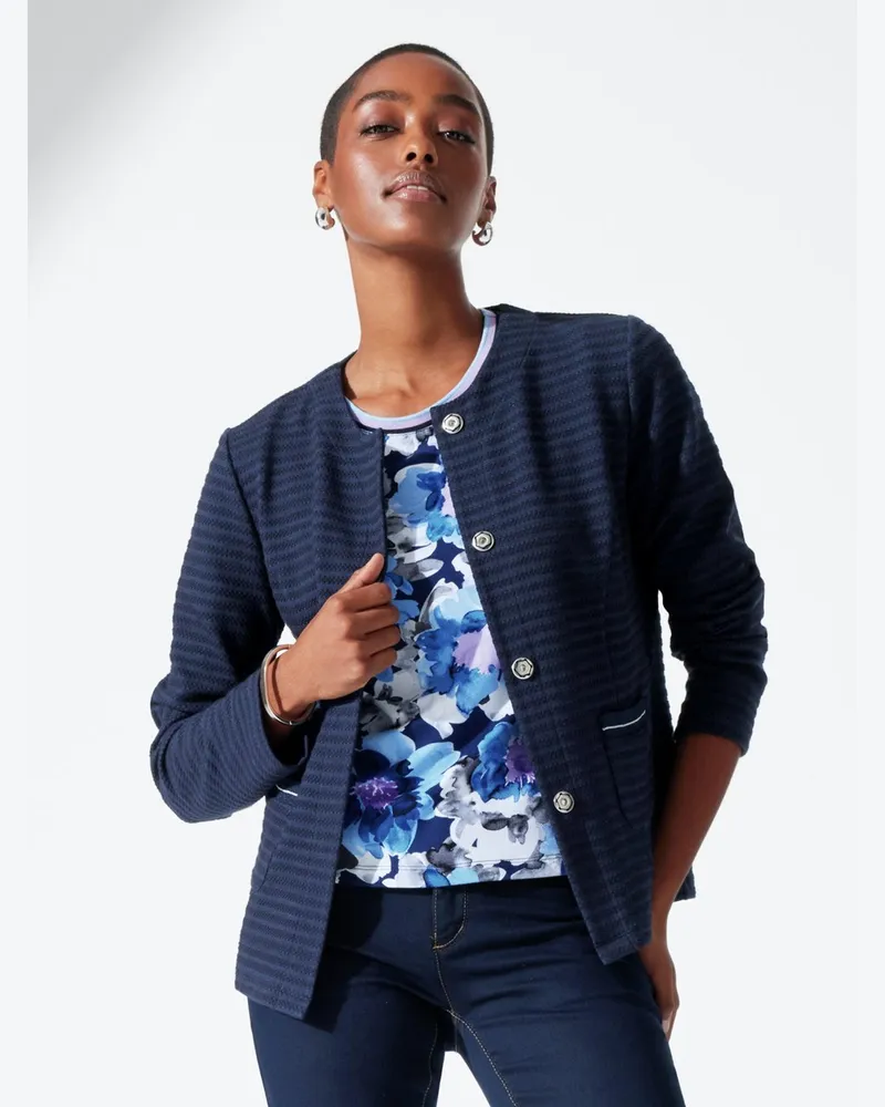 Peter Hahn Jersey-Blazer  blau Blau