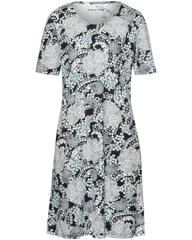 Green Cotton Jersey-Kleid Louise  schwarz Schwarz