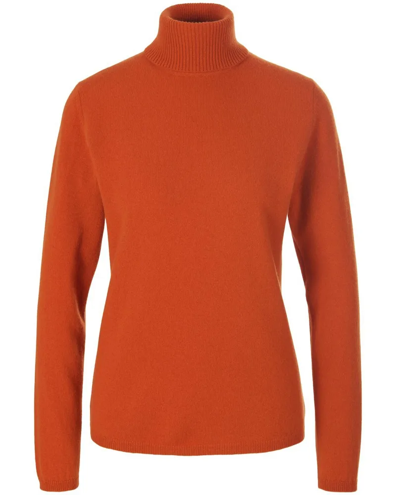 Include Rollkragen-Pullover aus Schurwolle und Kaschmir  orange Orange