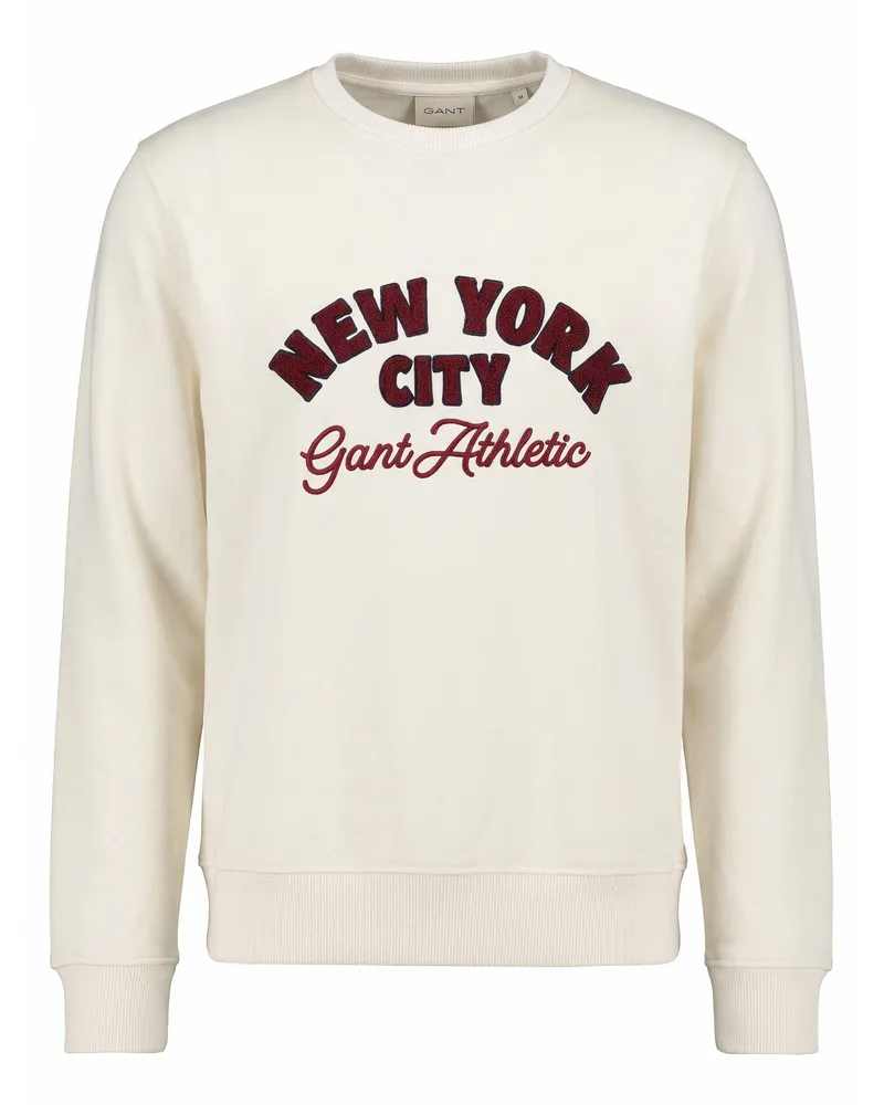 Gant Sweatshirt Rippenstrick-Bündchen  weiss Weiss