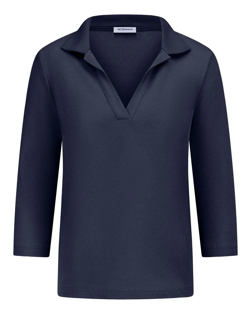 Peter Hahn Polo-Shirt 3/4-Arm  blau Blau