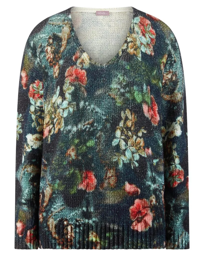 Include V-Pullover  schwarz Schwarz