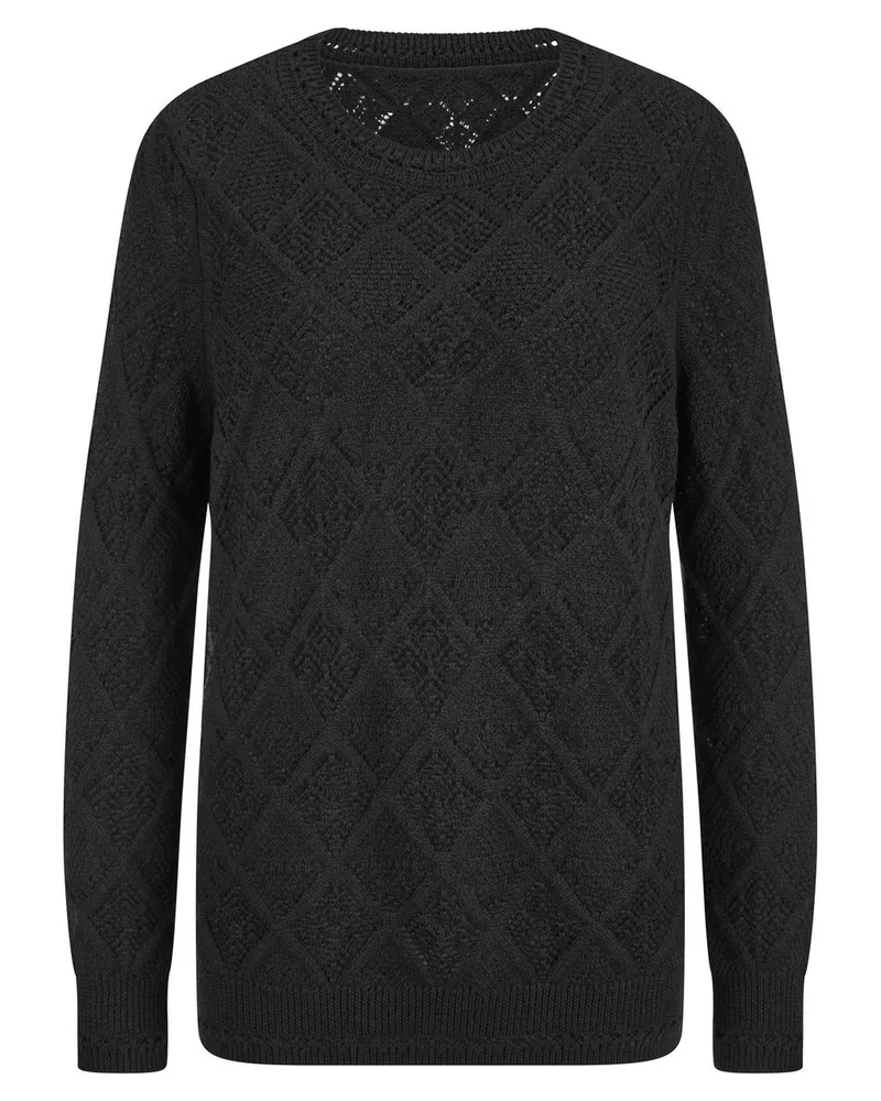 Anna Aura Rundhals-Pullover  schwarz Schwarz