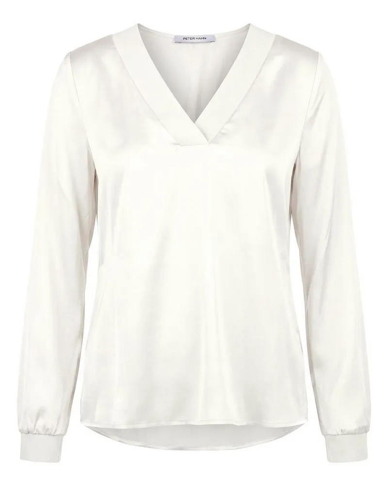Peter Hahn Bluse V-Ausschnitt  weiss Weiss