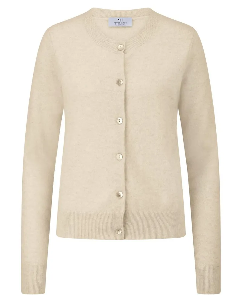 Peter Hahn Strickjacke Rundhals-Ausschnitt  beige Beige