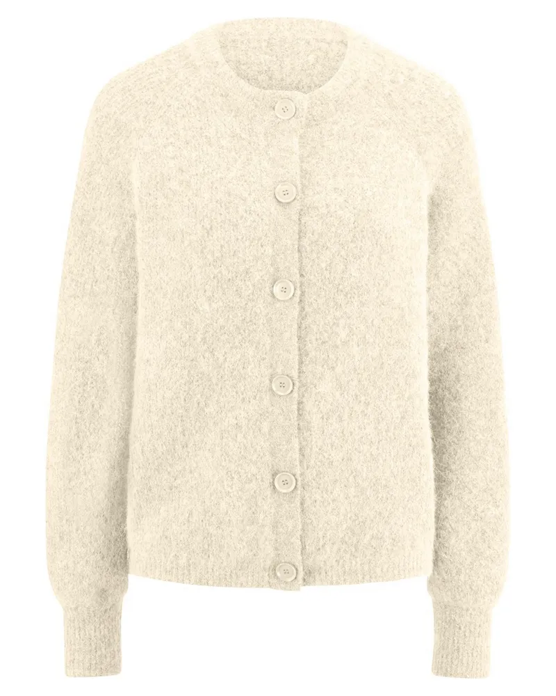 Peter Hahn Strickjacke Rundhals-Ausschnitt  weiss Weiss