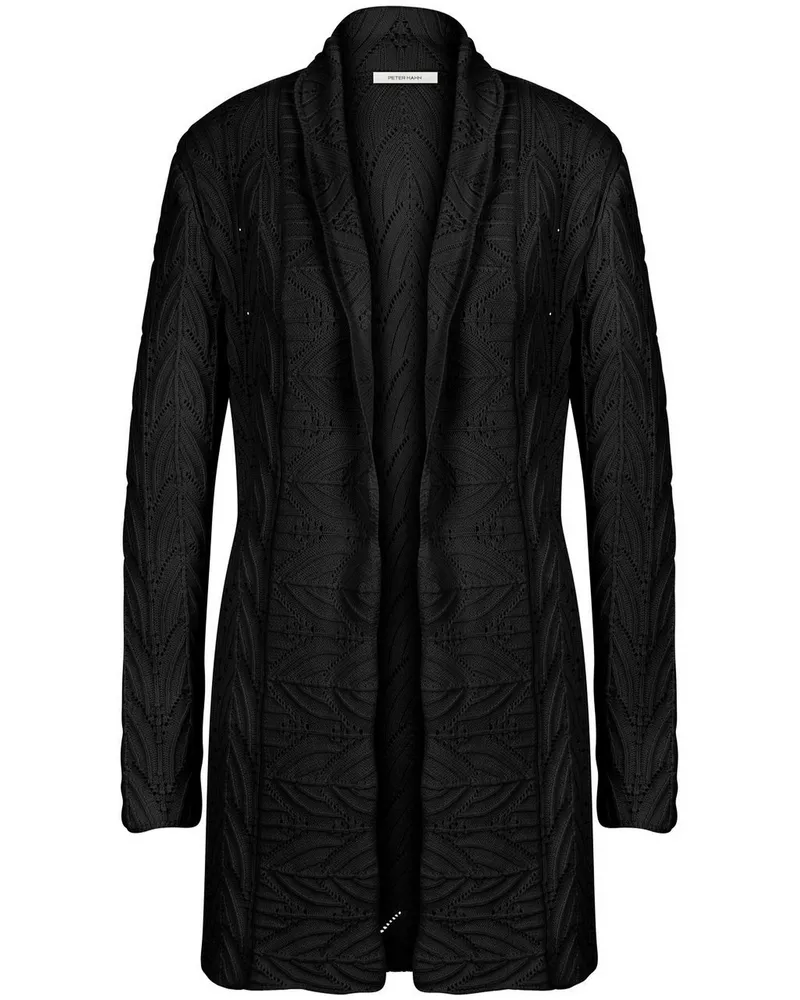 Peter Hahn Long-Strickjacke  schwarz Schwarz