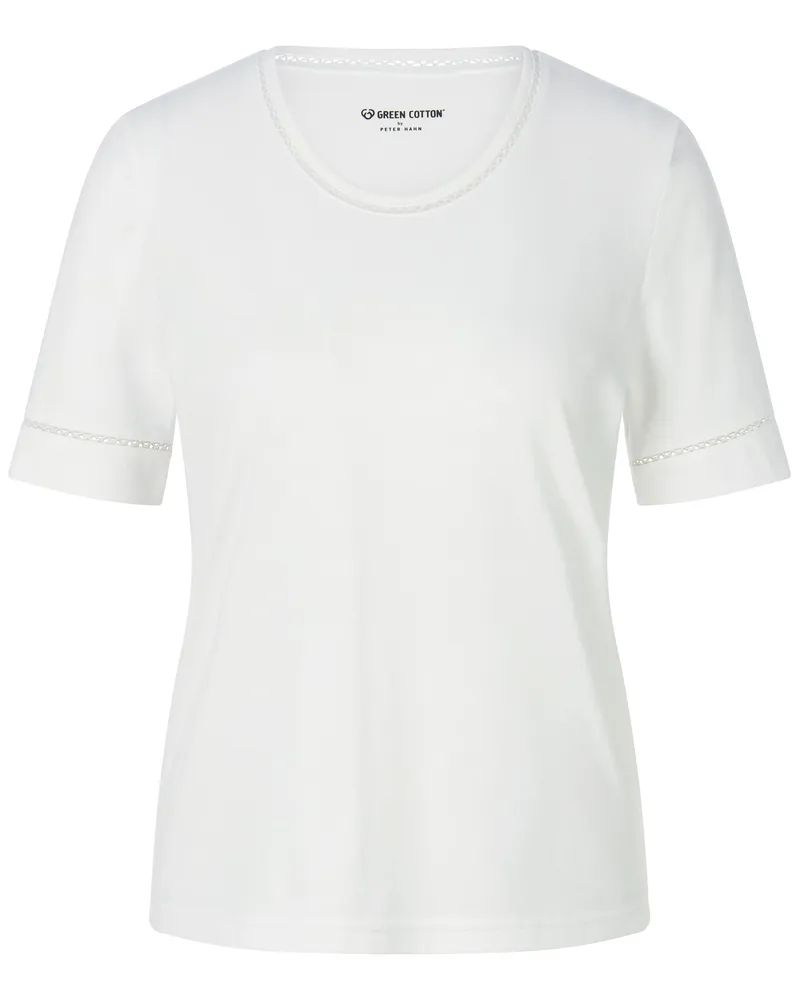 Green Cotton Rundhals-Shirt Frida  weiss Weiss