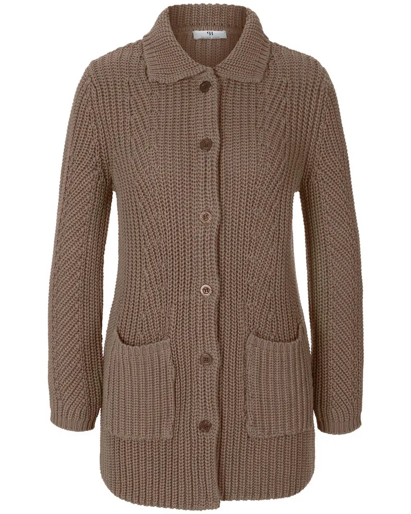 Peter Hahn Long-Strickjacke  beige Beige