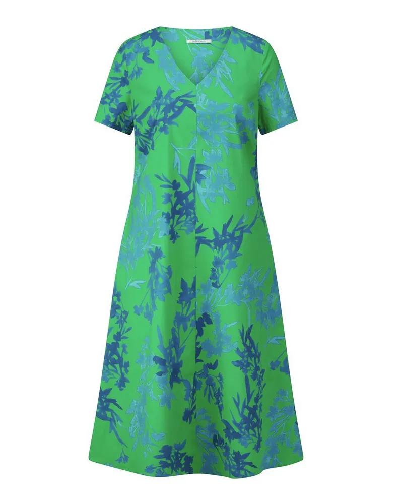 Peter Hahn Kleid V-Ausschnitt  mehrfarbig Mehrfarbig
