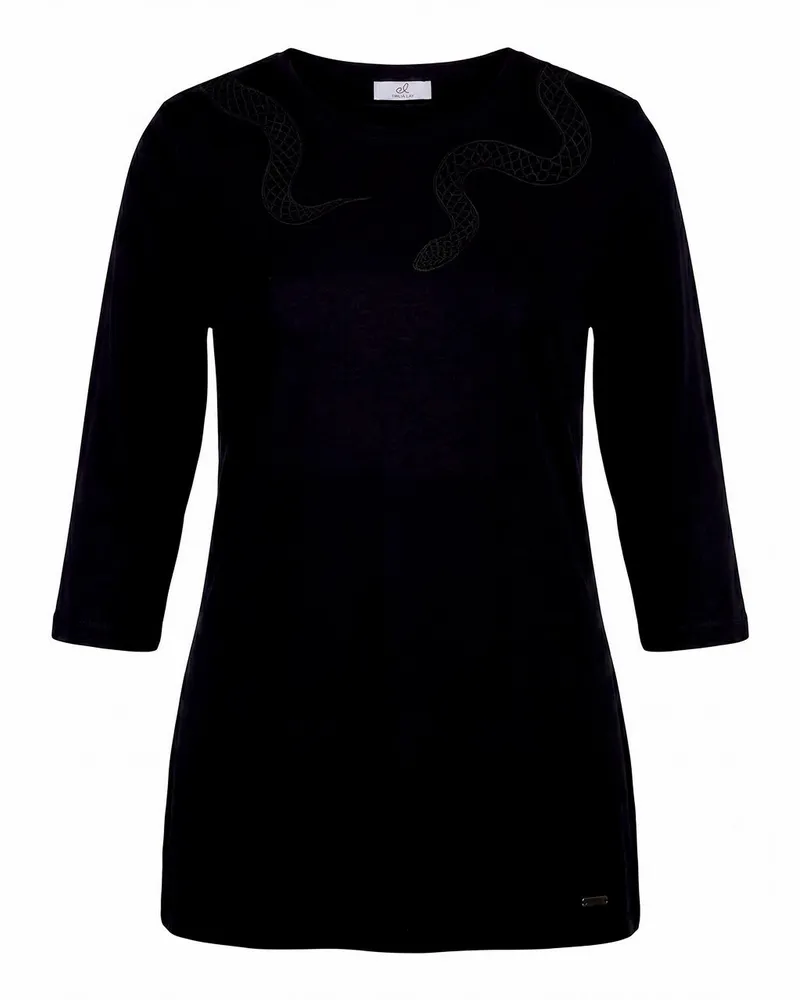 Emilia Lay Rundhals-Shirt 3/4-Arm  schwarz Schwarz