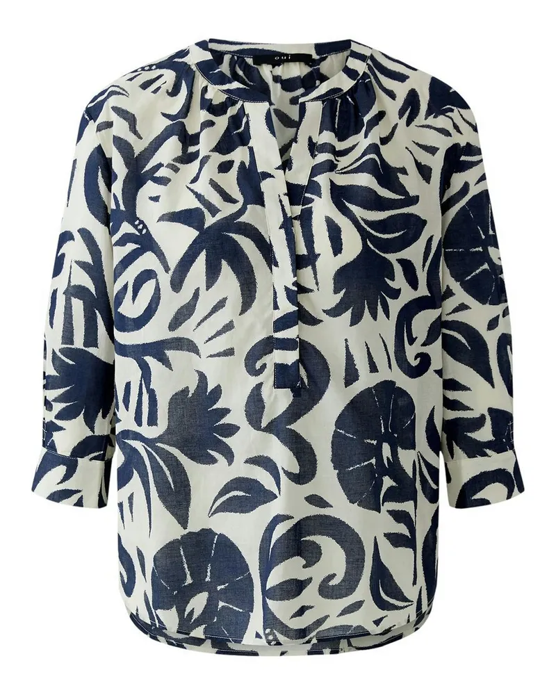 Oui  Bluse Rundhals-­Ausschnitt  weiss Weiss