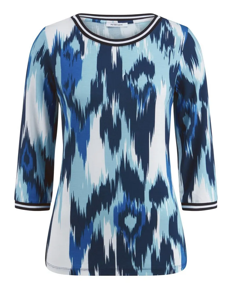 Peter Hahn Rundhals-Shirt 3/4-Arm  blau Blau