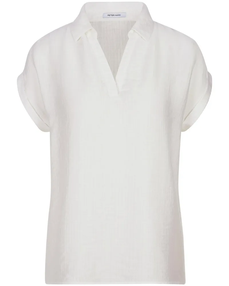 Peter Hahn Bluse V-Ausschnitt  weiss Weiss