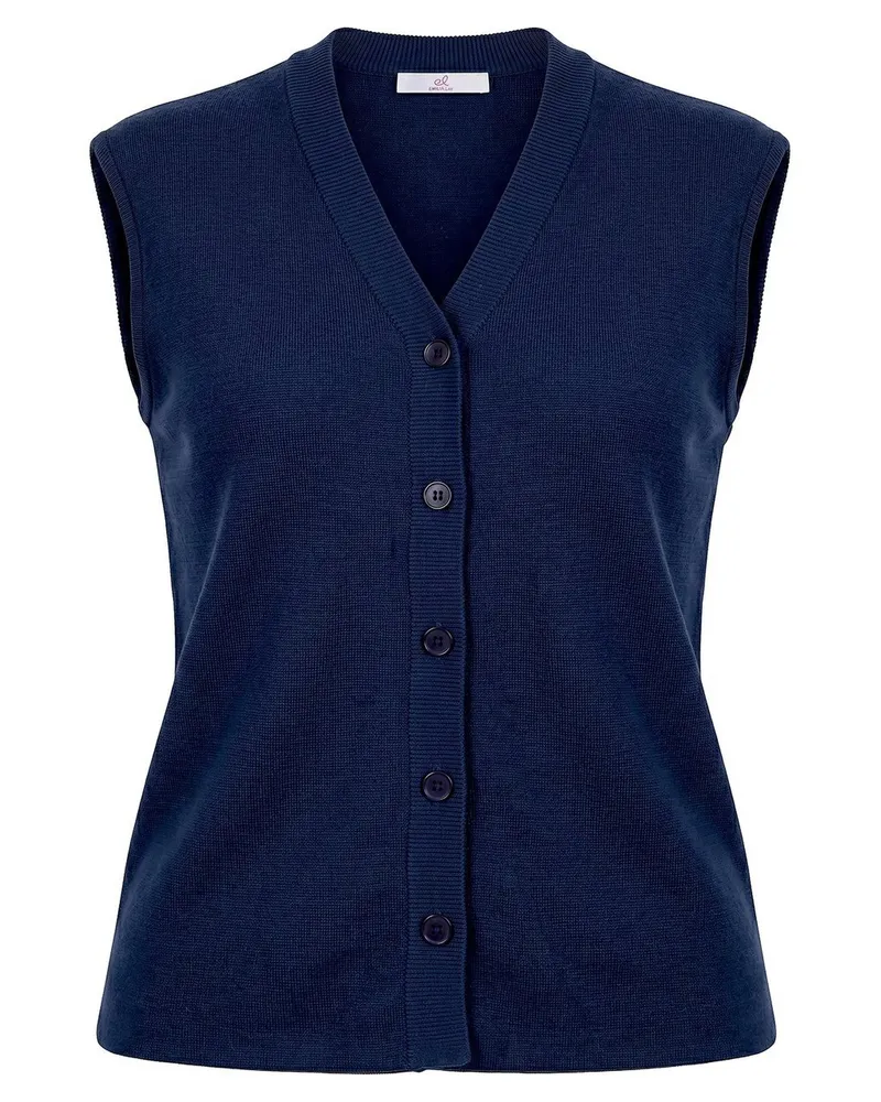Emilia Lay Long-Strickweste  blau Blau