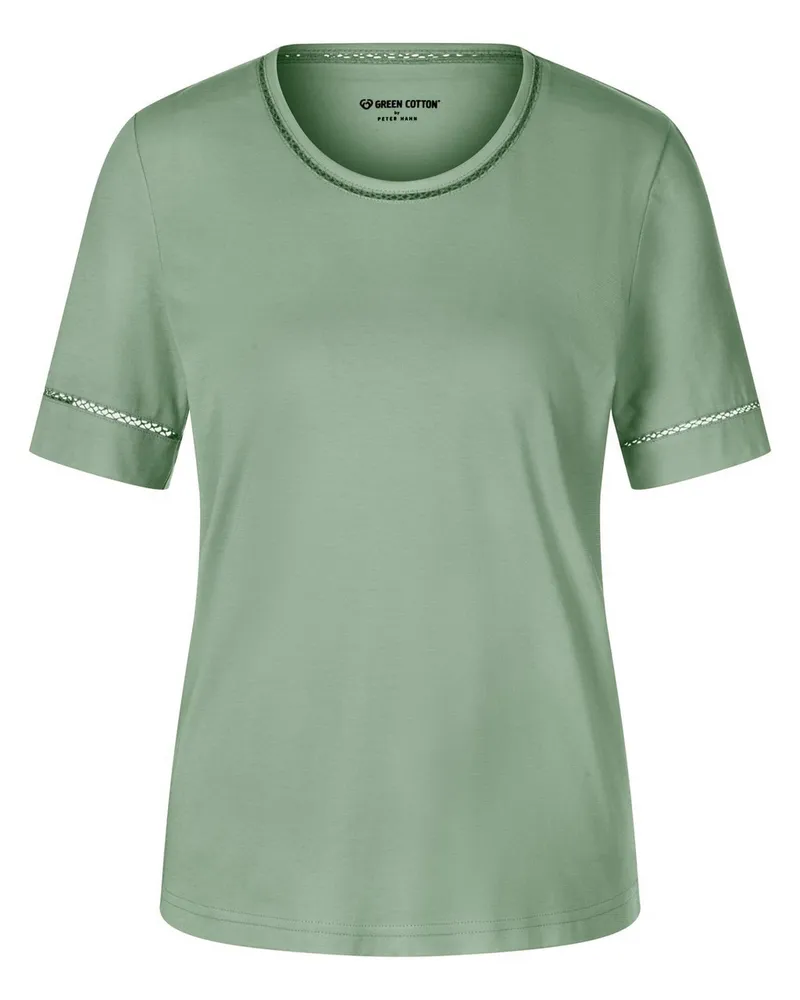 Green Cotton Rundhals-Shirt Frida  grün Grün