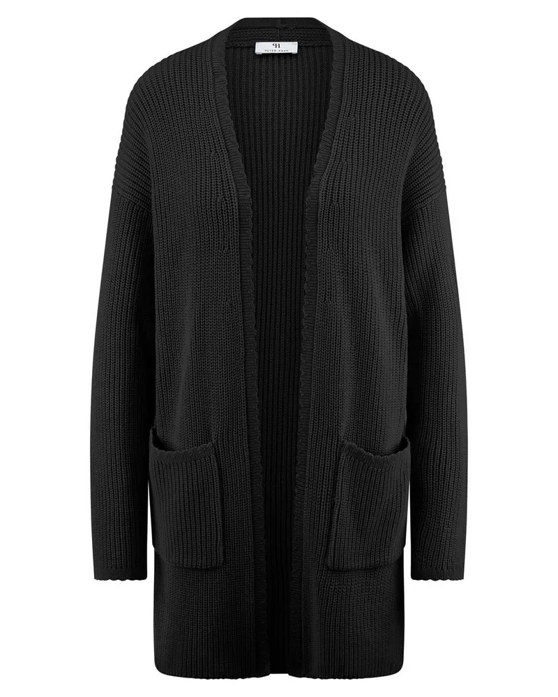 Peter Hahn Long-Strickjacke  schwarz Schwarz