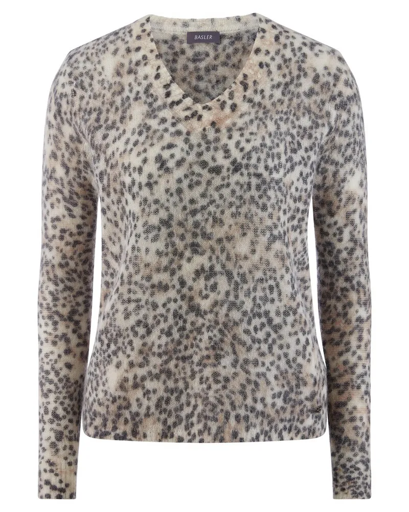 Basler V-Alpaka-Pullover  beige Beige