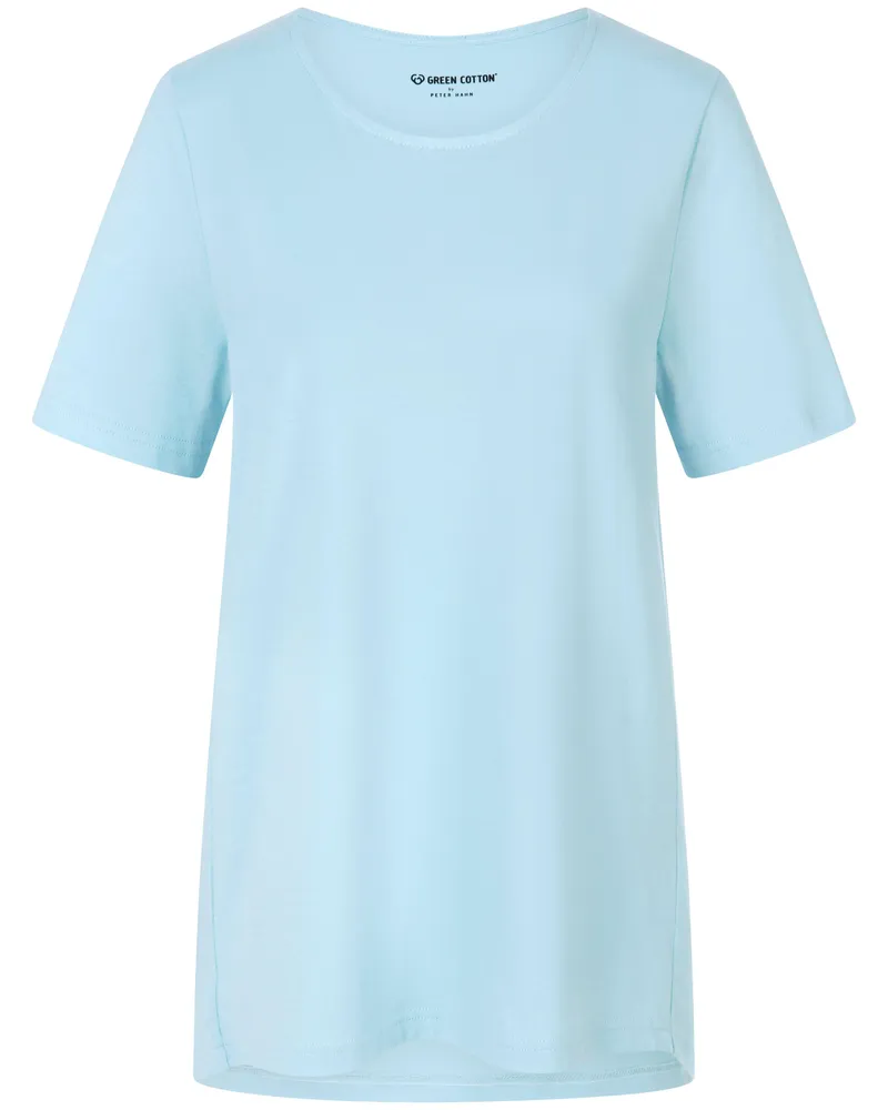 Green Cotton Rundhals-Shirt Benedikte  blau Blau