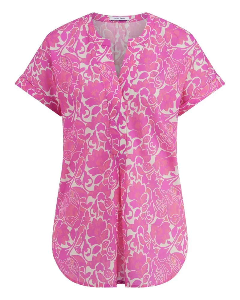 Peter Hahn Bluse Rundhals-Ausschnitt  pink Pink