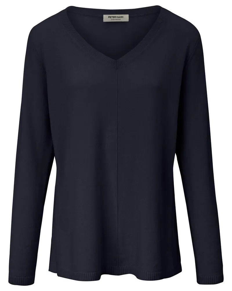 Peter Hahn V-Pullover aus 100% Premium-Kaschmir  blau Blau