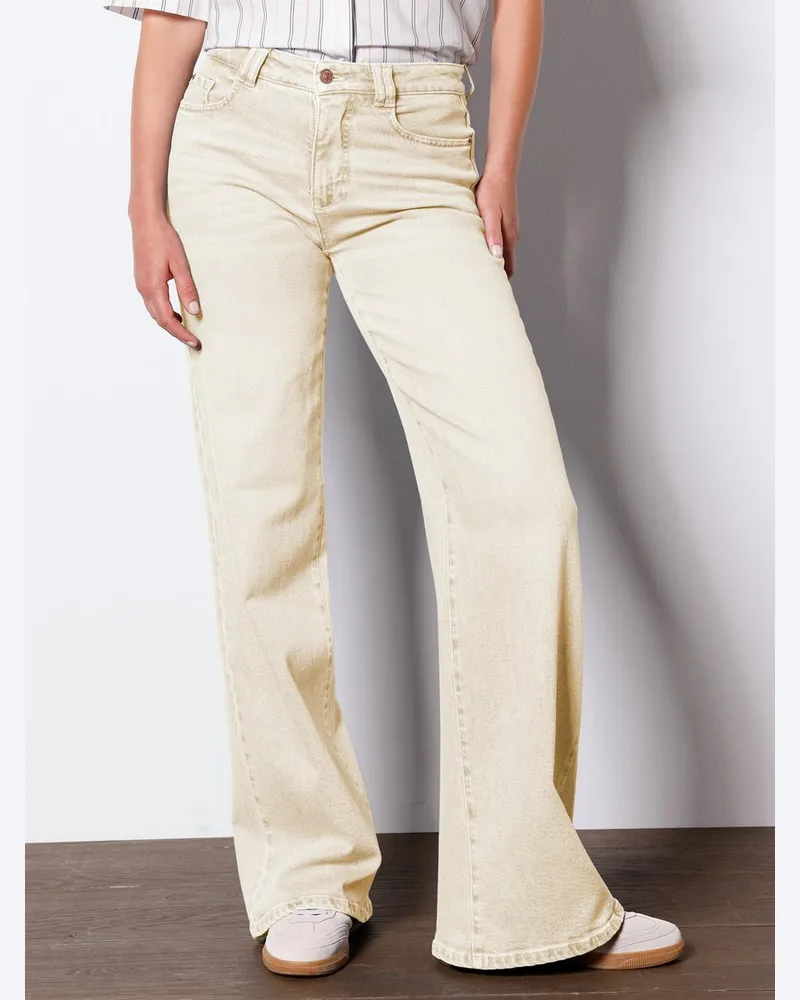 DAY.LIKE Wide Leg“-Jeans  weiss Weiss