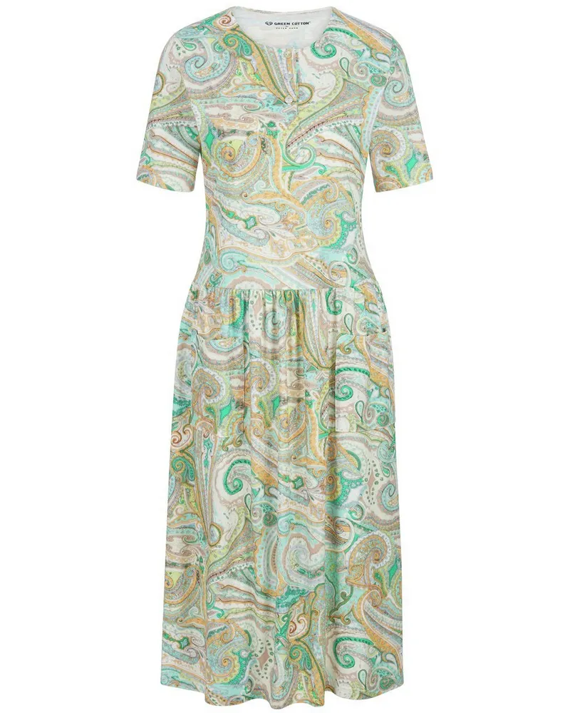 Green Cotton Jersey-Kleid Hanne  weiss Weiss
