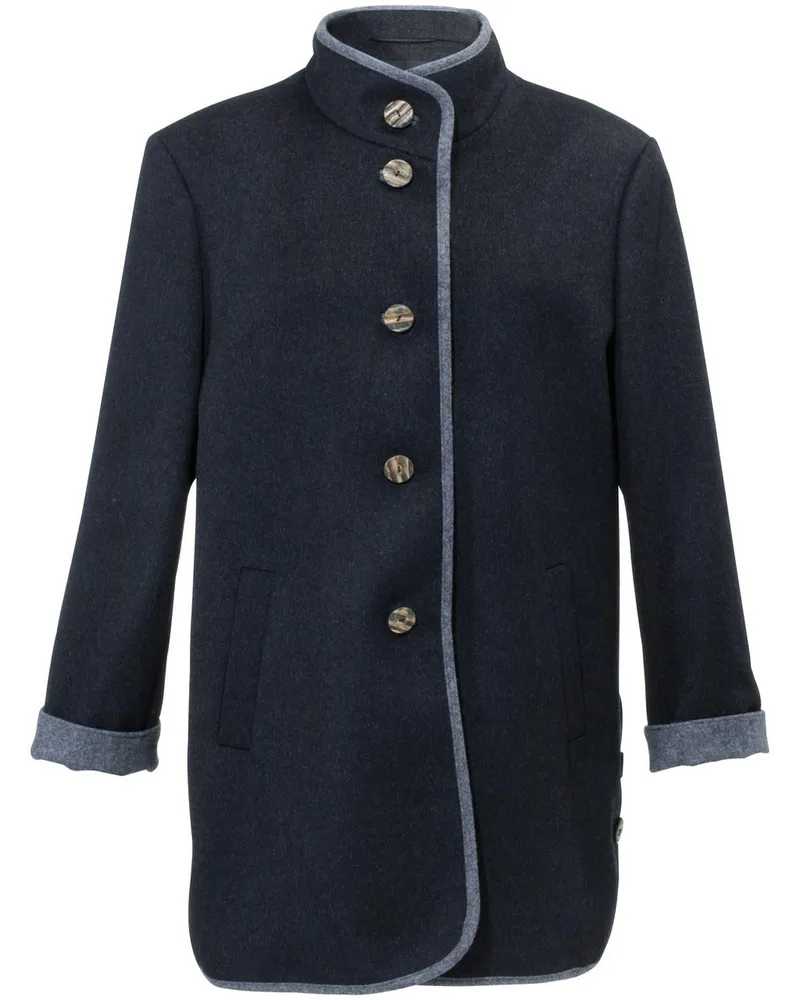 Peter Hahn Loden-Longjacke  blau Blau