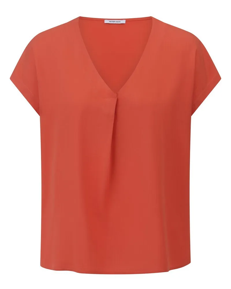 Peter Hahn Bluse V-Ausschnitt  orange Orange