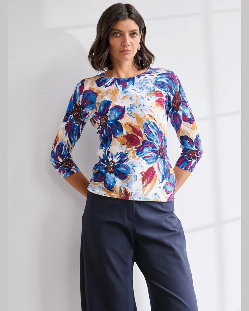 St. Emile Rundhals-Pullover  weiss Weiss