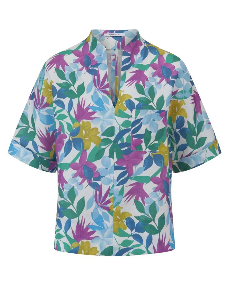 Peter Hahn Bluse Kelchkragen  weiss Weiss