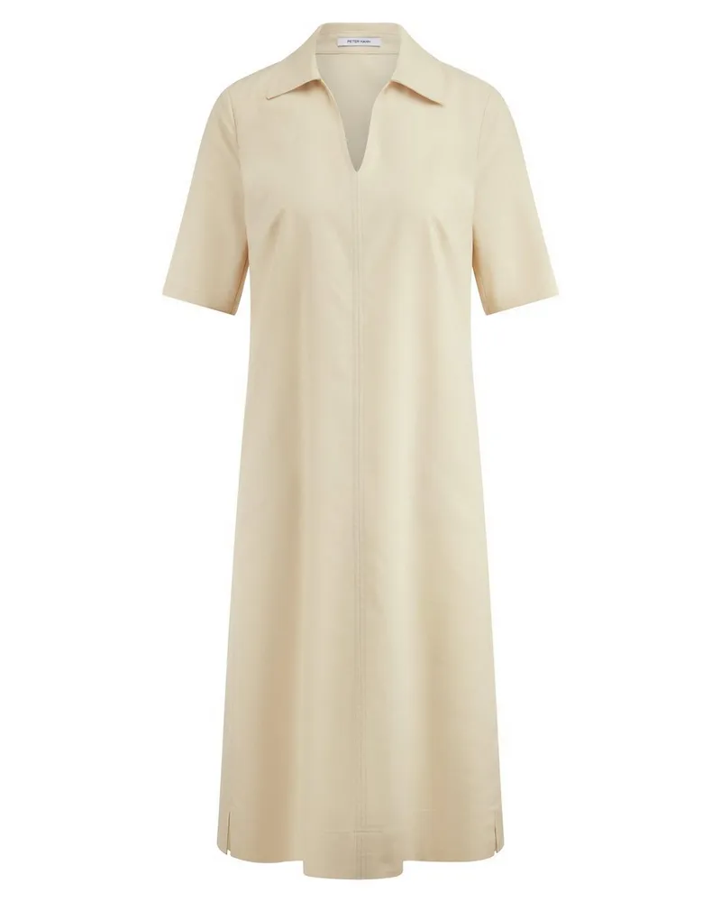 Peter Hahn Kleid Hemdkragen  beige Beige