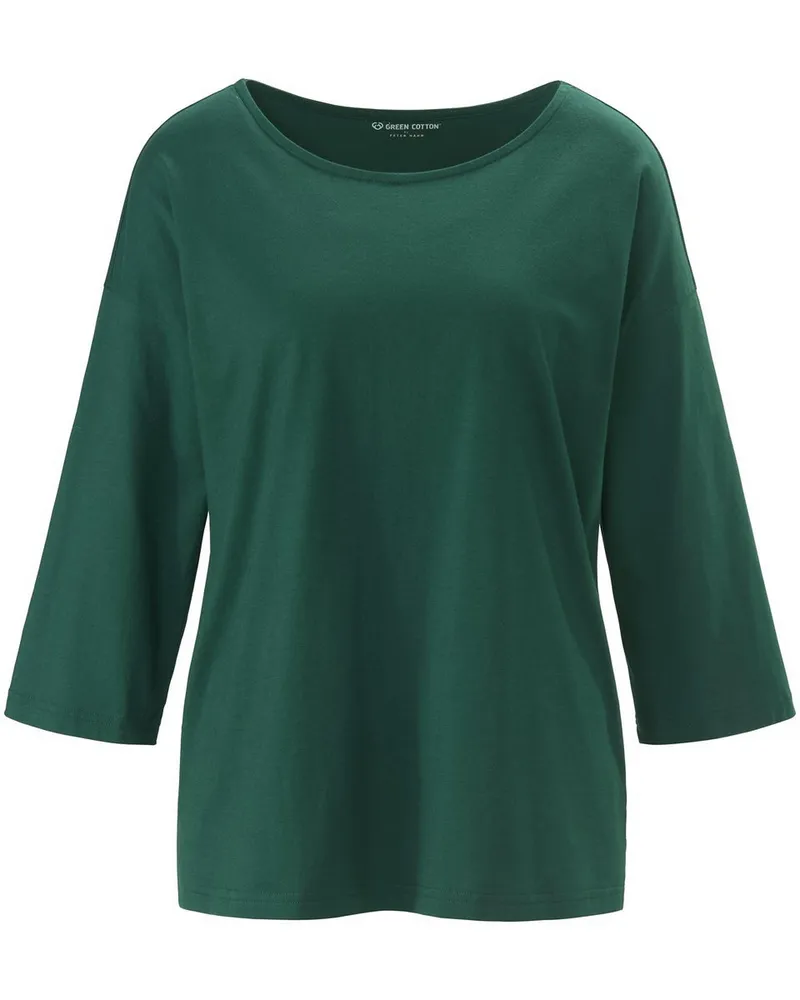 Green Cotton Rundhals-Shirt Gurli  grün Grün