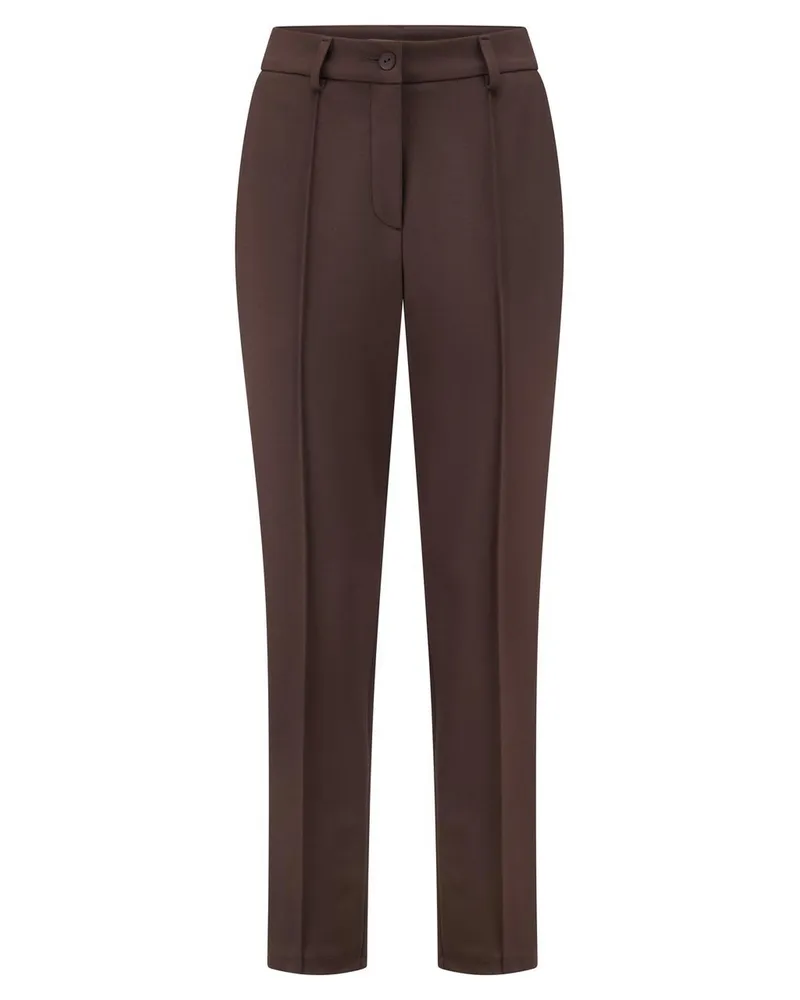 Peter Hahn Knöchellange Slim Fit-Jersey-Hose  braun Braun