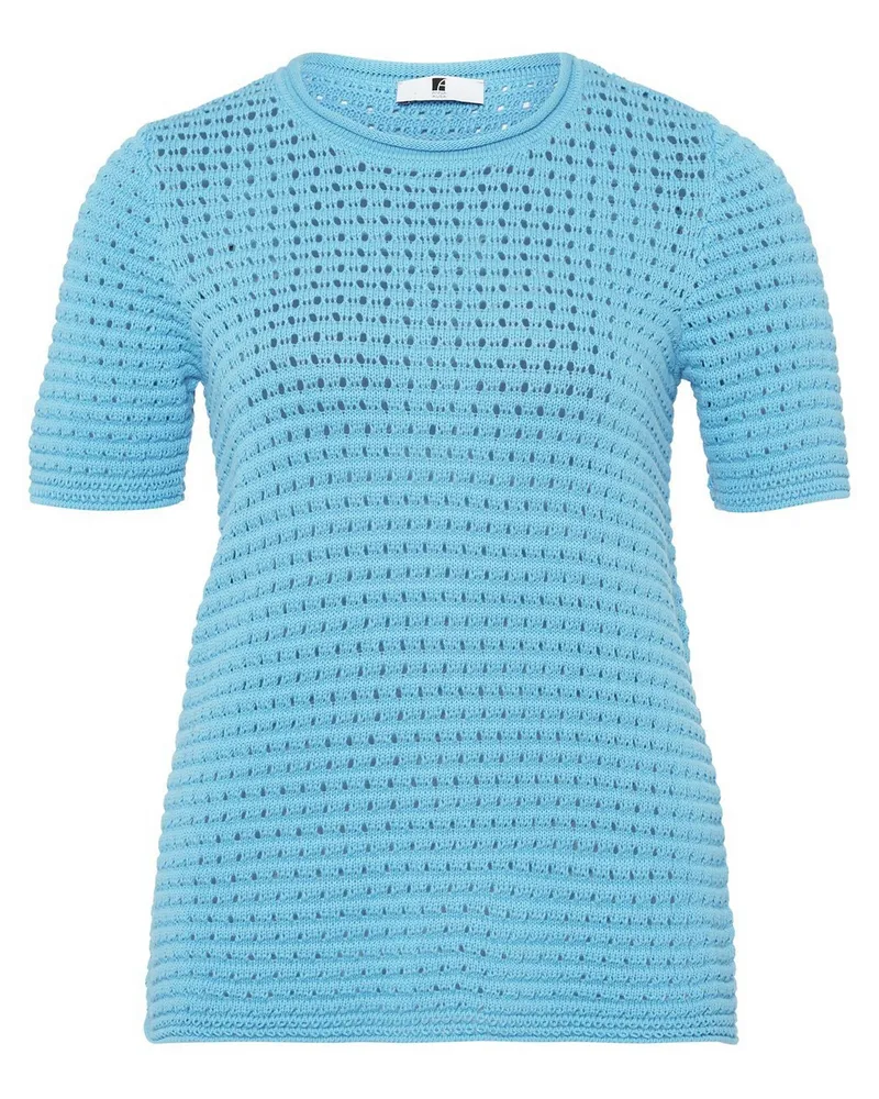 Anna Aura Rundhals-Pullover 1/2-Arm  blau Blau
