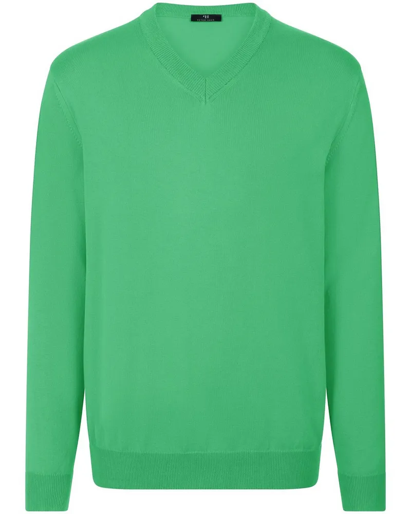Peter Hahn V-Pullover  grün Grün