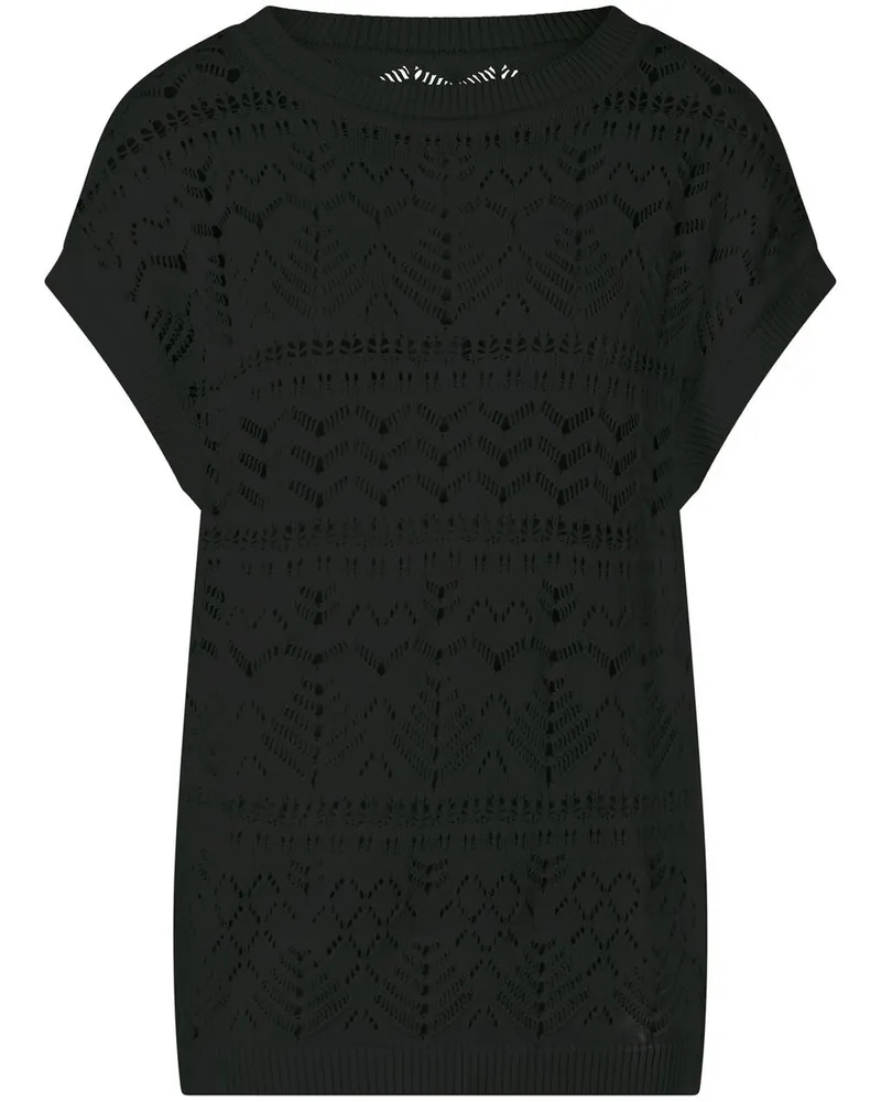 Peter Hahn Rundhals-Pullover  schwarz Schwarz