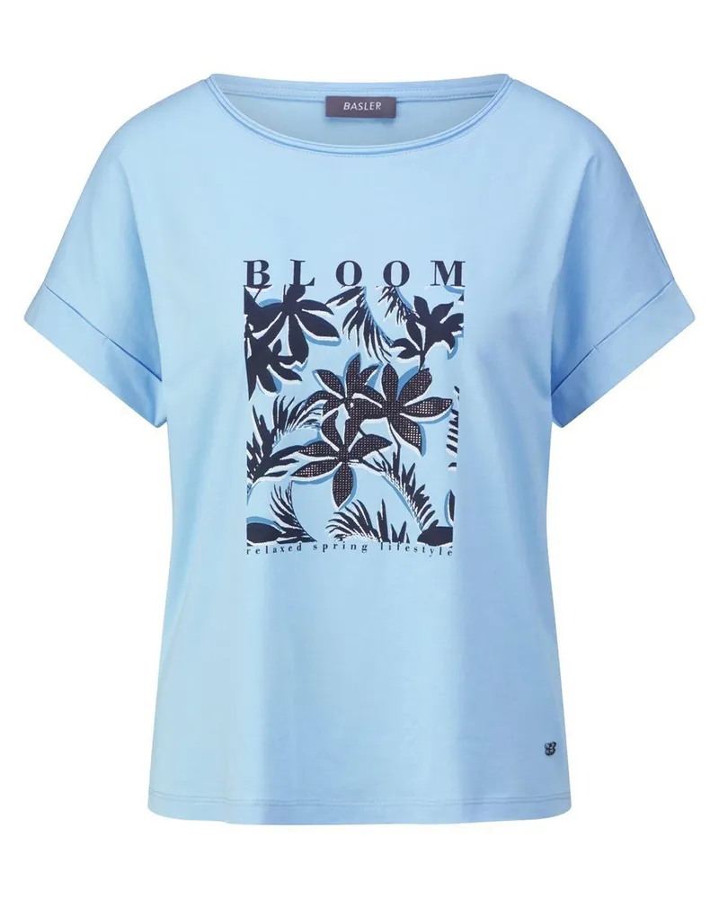 Basler Rundhals-Shirt  blau Blau