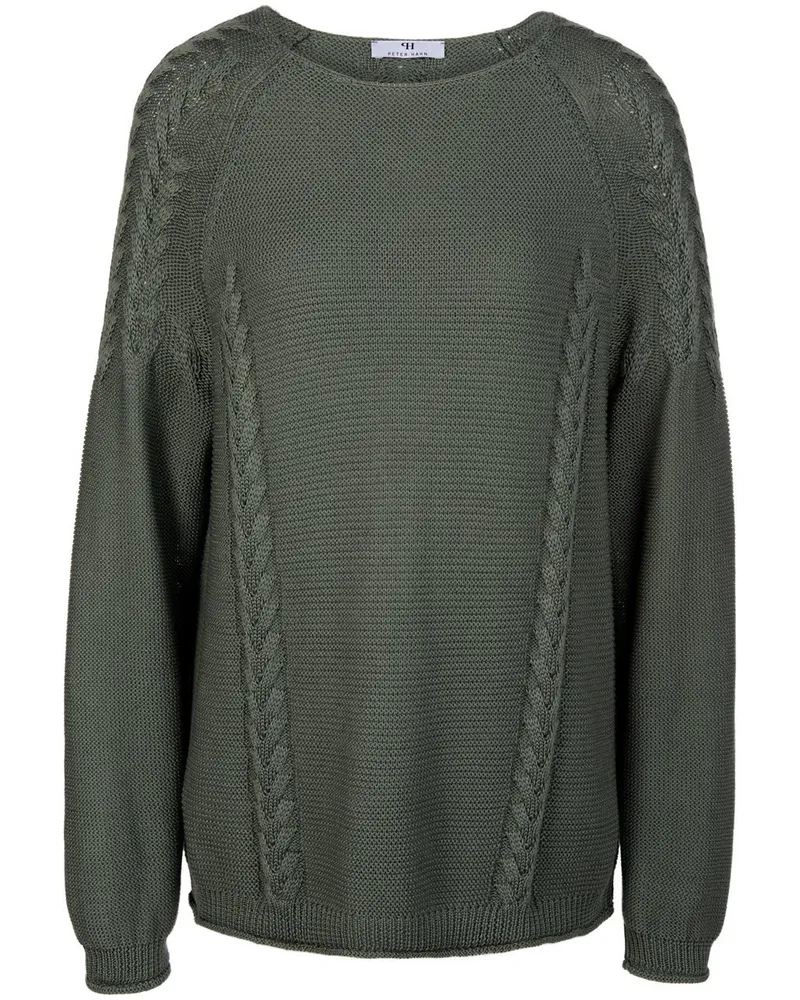 Peter Hahn Rundhals-Pullover  grün Grün