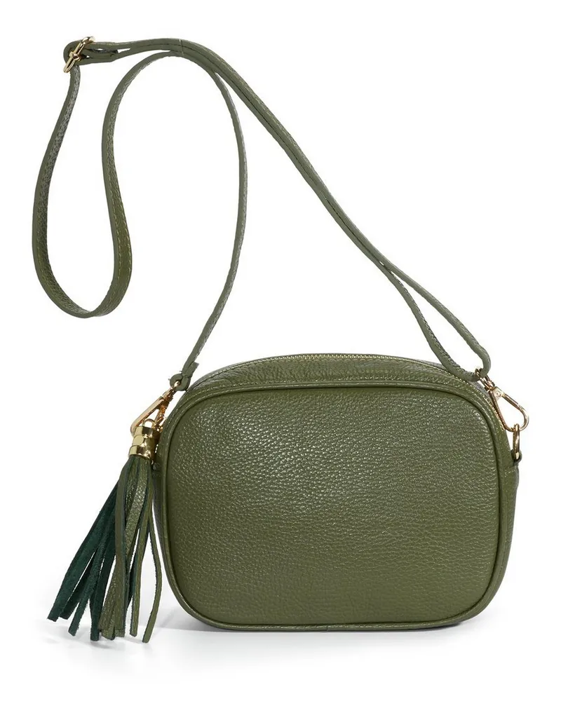 Peter Hahn Umhängetasche aus genarbtem Rindsleder  grün Grün