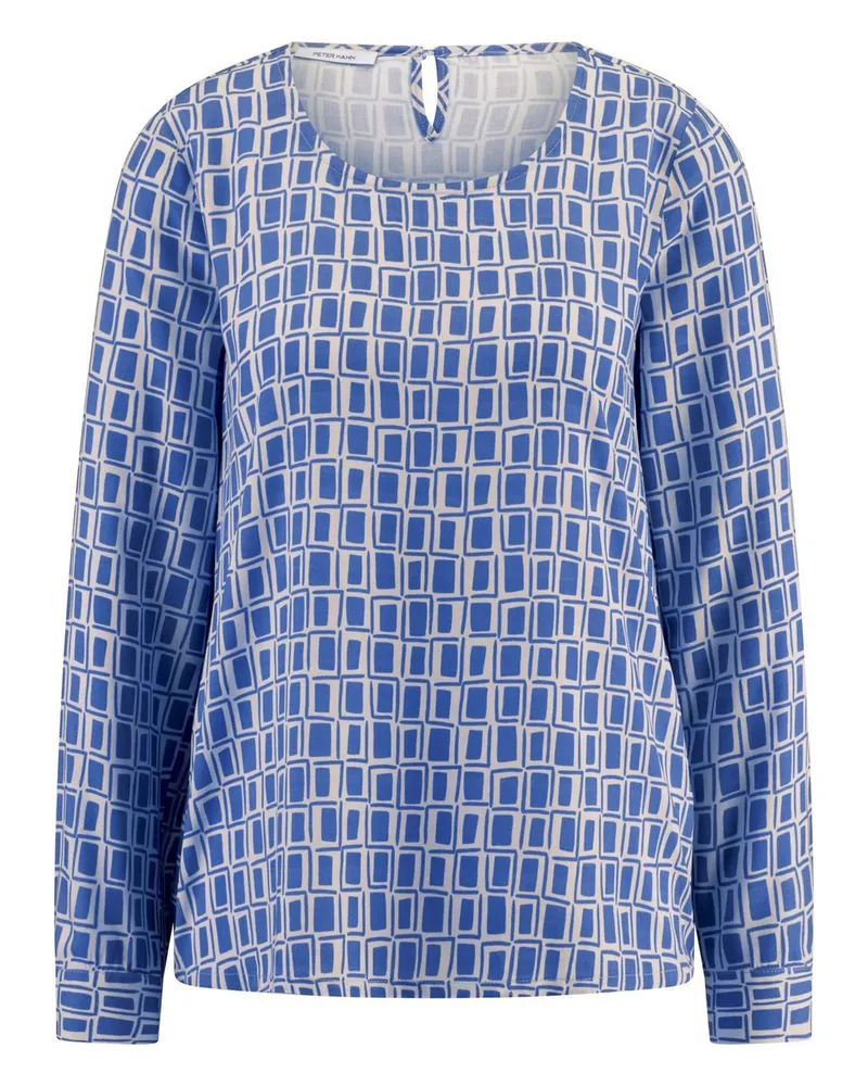 Peter Hahn Bluse Rundhals-­Ausschnitt  blau Blau