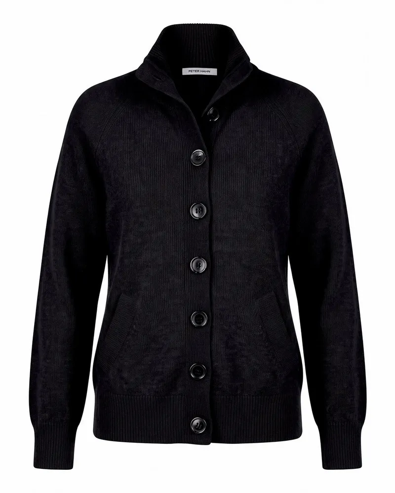 Peter Hahn Strickjacke  schwarz Schwarz