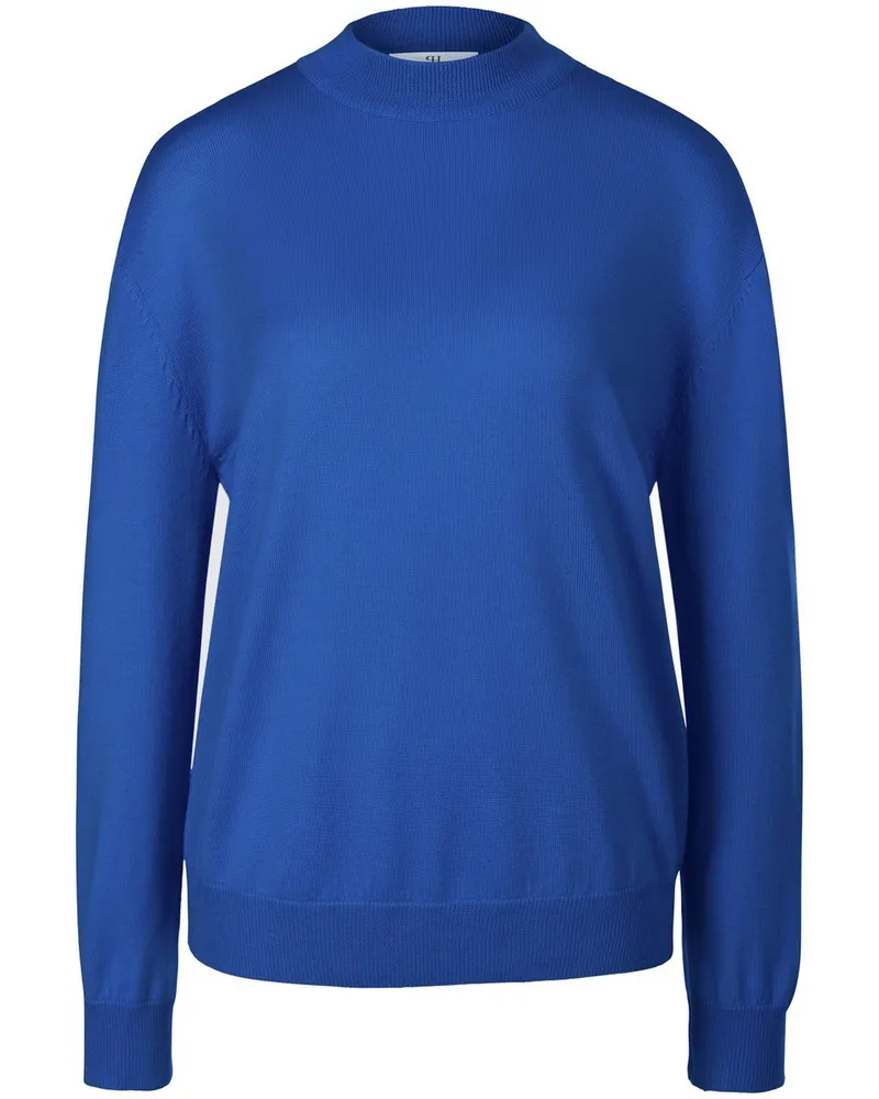 Peter Hahn Pullover aus 100% Schurwolle Biella Yarn  blau Blau