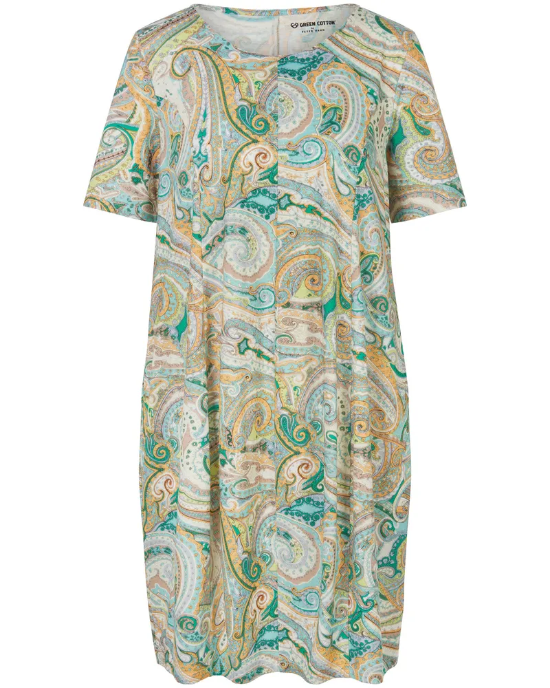 Green Cotton Jersey-Kleid Oda  weiss Weiss