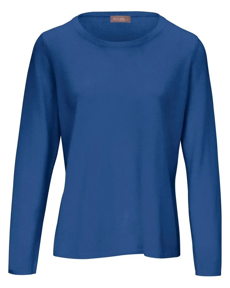 Include Rundhals-Pullover aus Schurwolle und Kaschmir  blau Blau